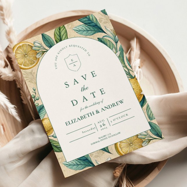 Mittelmeer-Limousinen-Gartenhochzeit Save The Date (Von Creator hochgeladen)