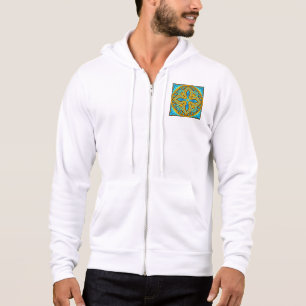 Mittelmeer-Marokkanisches Fliesenmuster Blau und G Hoodie