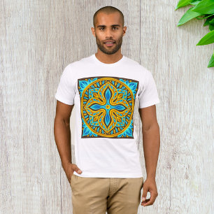Mittelmeer-Marokkanisches Fliesenmuster Blau und G T-Shirt