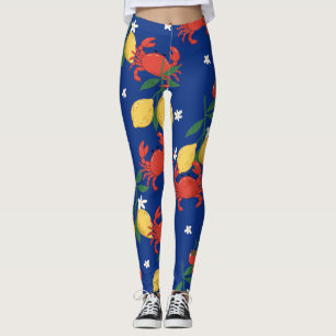 Mittelmeer-Meeresfrüchte-Markt-Muster (4) Leggings
