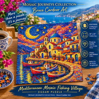 Mittelmeer-Mosaik-Fischereidorf Puzzle