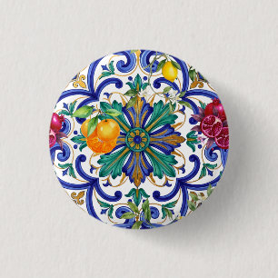 Mittelmeer-Mosaik-Zitronenfrucht Button