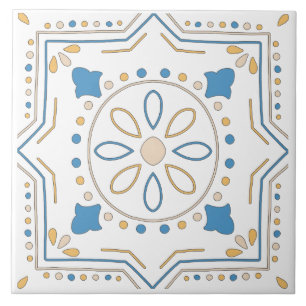 Mittelmeer-Orange Blau Rosa Geometrisch Andalusisc Fliese