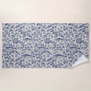 Mittelmeer-Sardine Chinoiserie Strandtuch Bl