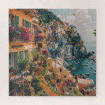 Mittelmeer Sommer - Aussicht auf die Bergspitze Puzzle<br><div class="desc">Erleben Sie den Nervenkitzel einer italienischen Stadt auf der Klippe mit Blick auf das türkisfarbene Meer in diesem pulsierenden Puzzle. Mit farbenprächtigen gestapelten Gebäude und einer dramatischen Höhenlage zeichnet sich das Hotel durch den inspirierend Charme der Amalfiküste oder der Ligurischen Küste aus. Ideal für alle, die mutige Visuals und anspruchsvolle...</div>