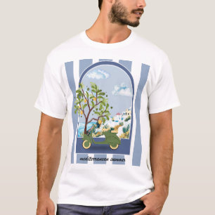 Mittelmeer Sommer Scooter Küsten Reiseplakat T-Shirt
