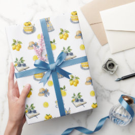 Mittelmeer Sommerlemon Muster Geschenkpapier