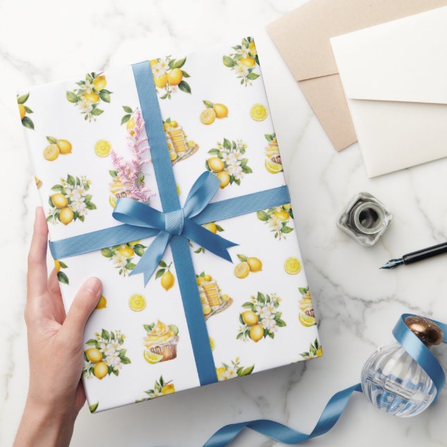 Mittelmeer Sommerlemon Muster Geschenkpapier (Schenken)