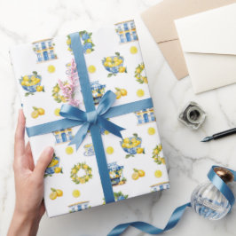 Mittelmeer Sommerlemon Muster Geschenkpapier