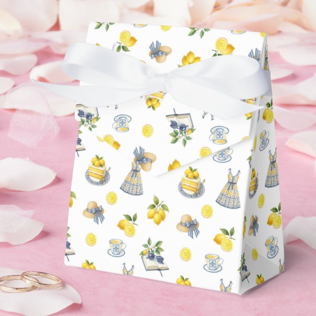 Mittelmeer Sommerlemon Muster Geschenkschachtel (Hochzeit)