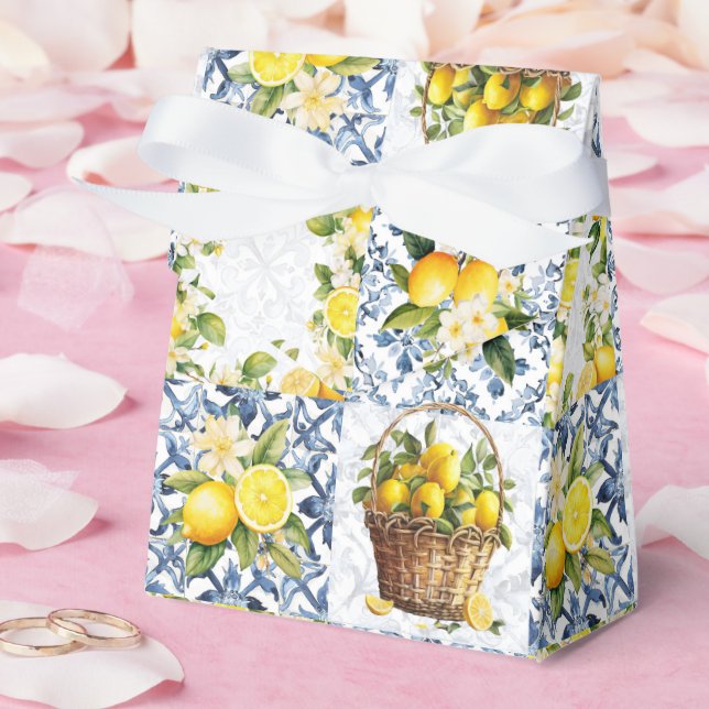 Mittelmeer Sommerlemon Muster Geschenkschachtel (Hochzeit)