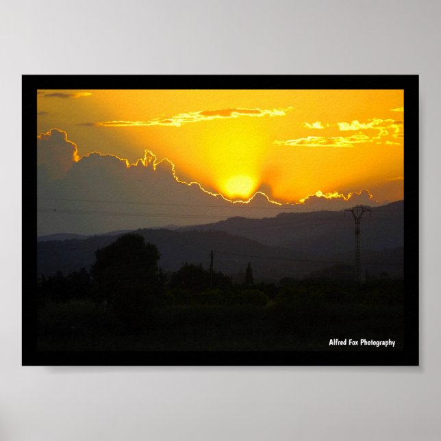 Mittelmeer-Sonnenuntergang Poster (Vorne)
