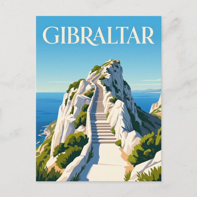 Mittelmeer-Stufen Gibraltar Postkarte (Vorderseite)