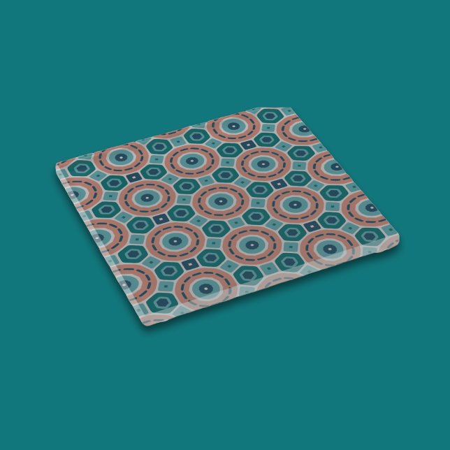 Mittelmeer Summer Vibes Geometric Muster Glasuntersetzer (Von Creator hochgeladen)