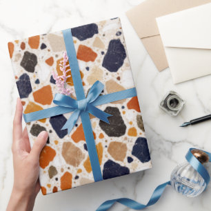 Mittelmeer-Terrazzo-Abstraktes Design Geschenkpapier