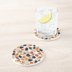 Mittelmeer-Terrazzo-Abstraktes Design Getränkeuntersetzer