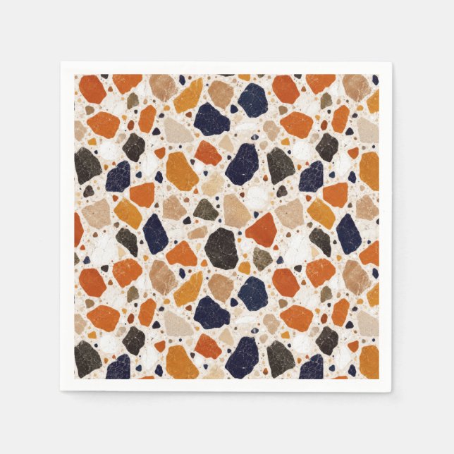 Mittelmeer-Terrazzo-Abstraktes Design Serviette (Vorderseite)
