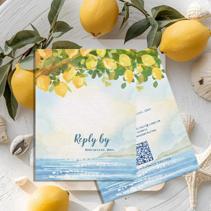 Mittelmeer-Zitronen-Aquarell-Hochzeitsantwort Von RSVP Karte