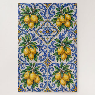 Mittelmeer-Zitronen-Azulejo-Fliese Puzzle
