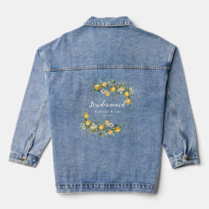Mittelmeer-Zitronenblaue Blumenschwestern Hochzeit Jeansjacke