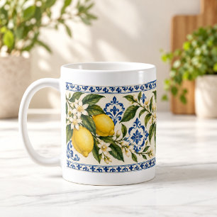 Mittelmeer-Zitronenhain-Botanik-Fliesen-Tasse Kaffeetasse