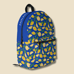 Mittelmeer-Zitronenmuster Bedruckter Rucksack