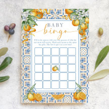 Mittelmeer-Zitrus-Baby-Party | Baby-Bingo-Spiel