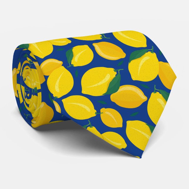 Mittelmeer-Zitrus-Lemonen-Muster Krawatte (Gerollt)