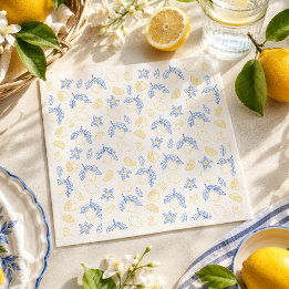Mittelmeer-Zitrus-Lemonen-Muster Serviette