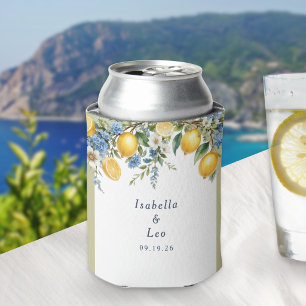 Mittelmeer-Zitrus-Lemons Personalisierte Hochzeit Dosenkühler