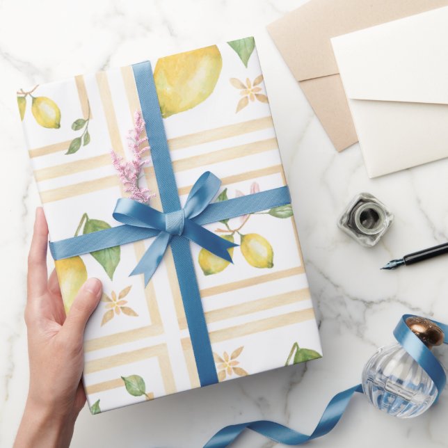 Mittelmeer-Zitrus-Limonen-Muster Geschenkpapier (Schenken)