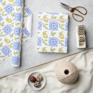 Mittelmeer-Zitrus-Limonen-Muster Geschenkpapier