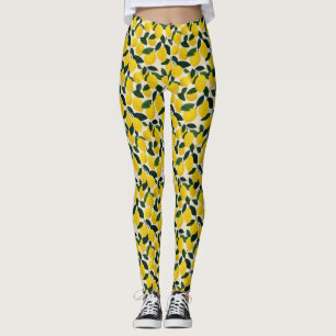 Mittelmeer-Zitrusfrucht-Limonen-Muster Sommer Leggings
