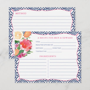 Mittelmeer Zitrusfrüchte Blütenrezeptur-Karte Einladung