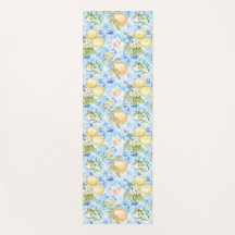 Mittelmeerblaue Fliese Gelbe Zitrone Aquarell