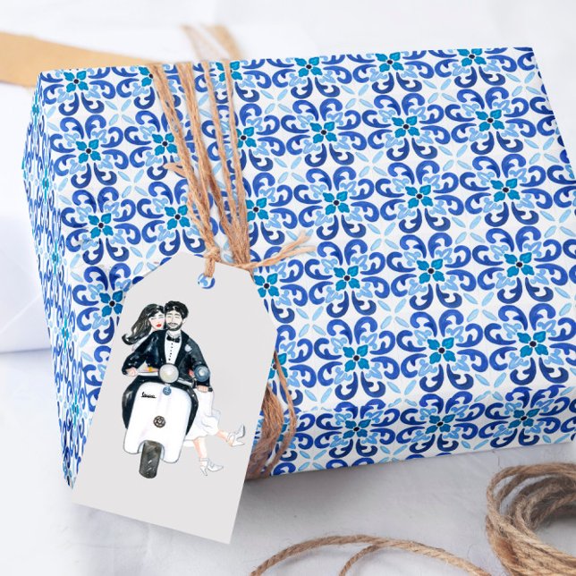 Mittelmeerblaue Fliesenverpackungspapier Geschenkpapier (Von Creator hochgeladen)