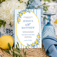 Mittelmeerblaue gestreifte Zitronen-Hochzeit