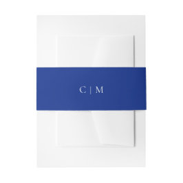 Mittelmeerblaue Initialen | Hochzeit an der Amalfi Einladungsbanderole