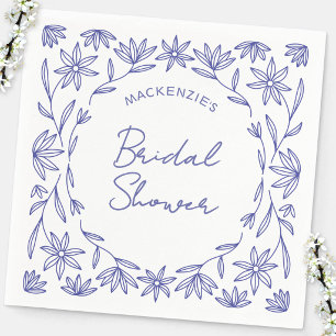 Mittelmeerblaue Wildblumen-Brautparty Serviette