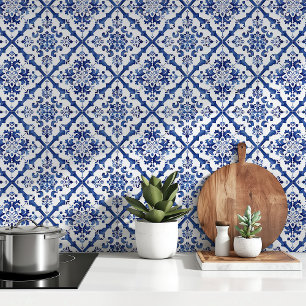 Mittelmeercharakter: Wallpaper Azulejo Tiles Tapete
