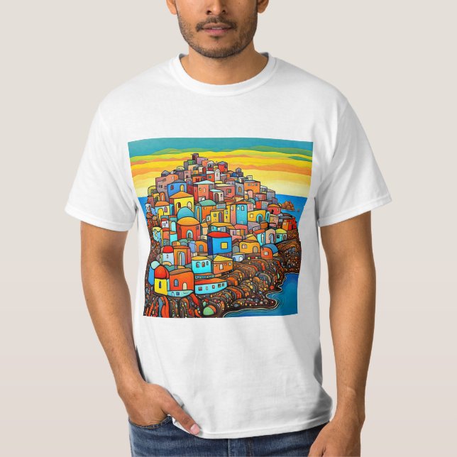 Mittelmeerdorf 1 T-Shirt (Vorderseite)