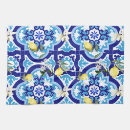 Mittelmeerfliesen, Mosaik, Zitrone, Geschirrtuch