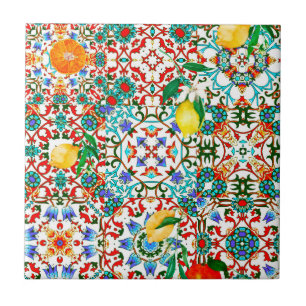 Mittelmeerfliesen,Mosaik,Zitrone,Sommerkunst Fliese