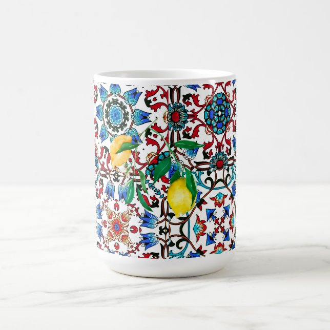 Mittelmeerfliesen,Mosaik,Zitrone,Sommerkunst Kaffeetasse (Mittel)