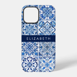 Mittelmeerfliesen, Portugiesisch, Azulejo, Ihr Nam iPhone 12 Pro Hülle