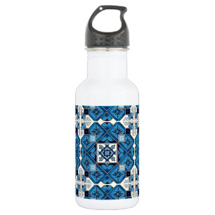 Mittelmeerfliesen, Portugiesisch, Azulejo, Majolik Edelstahlflasche