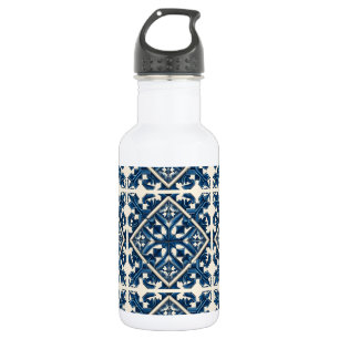 Mittelmeerfliesen, Portugiesisch, Azulejo, Majolik Edelstahlflasche