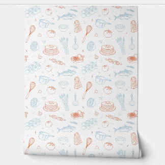 Mittelmeerküche Kulinarisches Muster Tapete