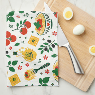Mittelmeerküchentücher Tomaten & Pasta Geschirrtuch