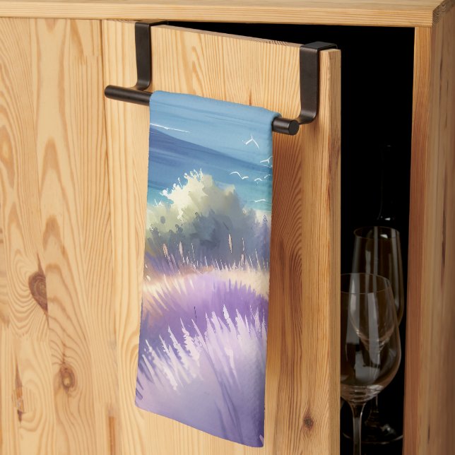 Mittelmeerküste mit Segelbooten Geschirrtuch (Drittel gefaltet)